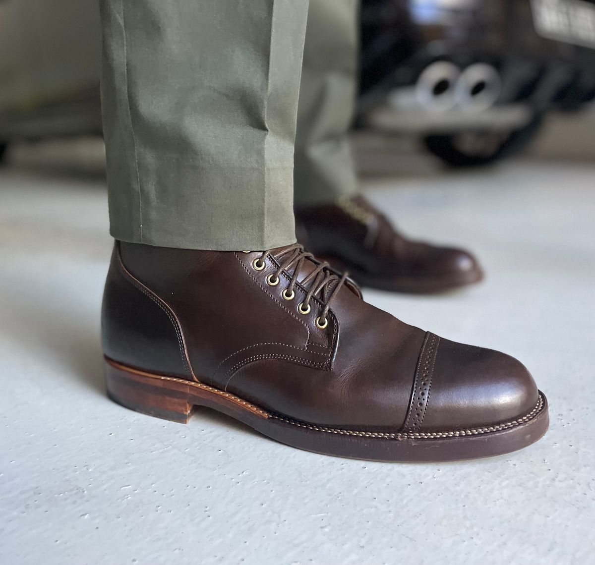 Photo by timdigo on February 4, 2024 of the Viberg Service Boot BCT in Gallun Caper Viking Calf.