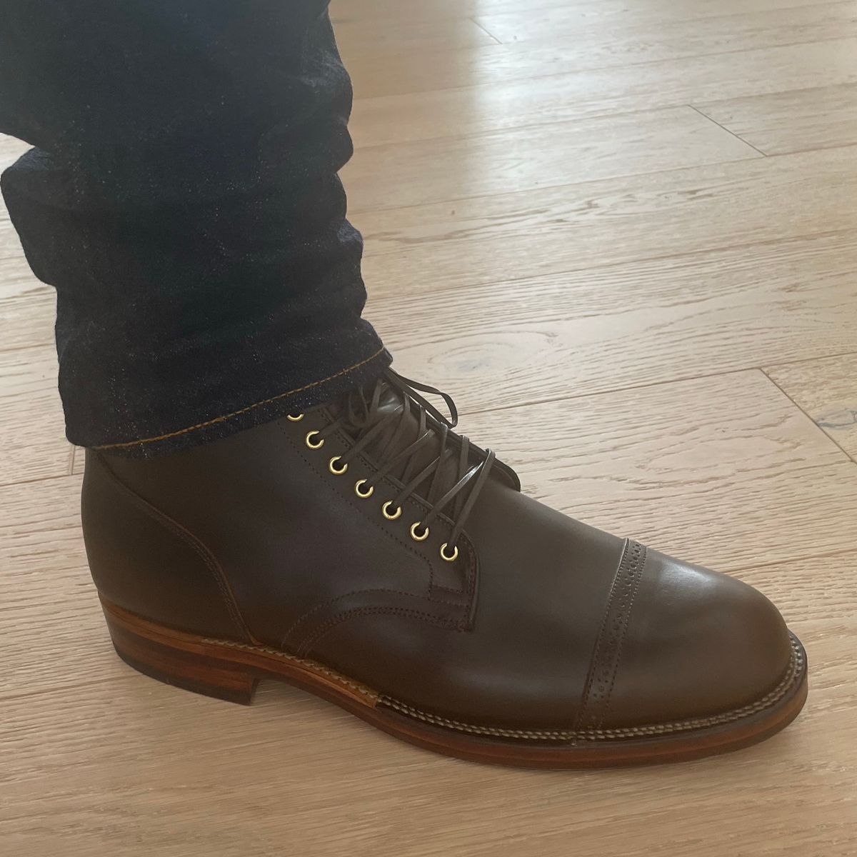 Photo by timdigo on December 21, 2023 of the Viberg Service Boot BCT in Gallun Caper Viking Calf.
