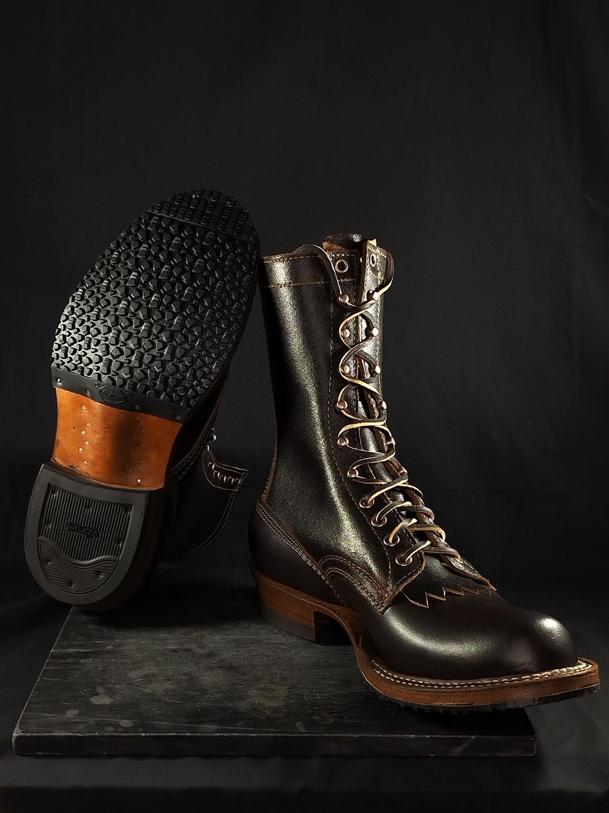 Photo by a1moyer on November 4, 2025 of the White's Custom Model in Horween Dark Brown Waxed Flesh & Seidel Brown Dress.