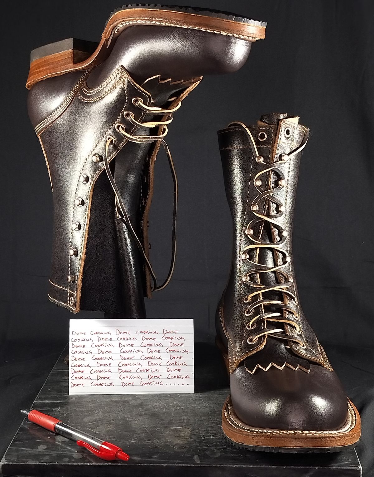 Photo by a1moyer on November 4, 2025 of the White's Custom Model in Horween Dark Brown Waxed Flesh & Seidel Brown Dress.