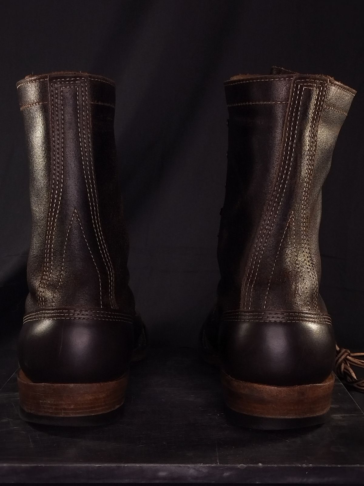 Photo by a1moyer on December 1, 2025 of the White's Custom Model in Horween Dark Brown Waxed Flesh & Seidel Brown Dress.