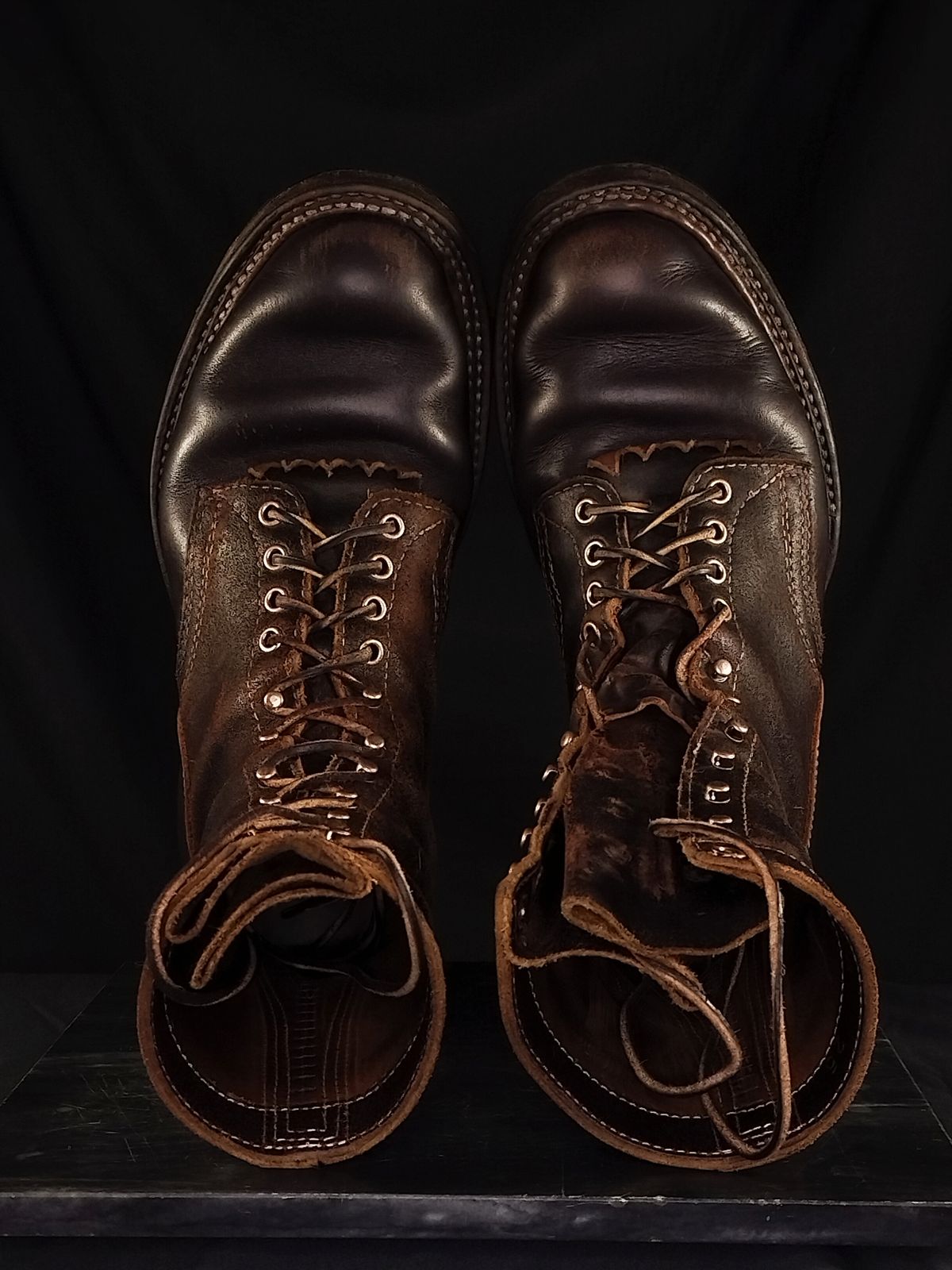 Photo by a1moyer on February 2, 2026 of the White's Custom Model in Horween Dark Brown Waxed Flesh & Seidel Brown Dress.