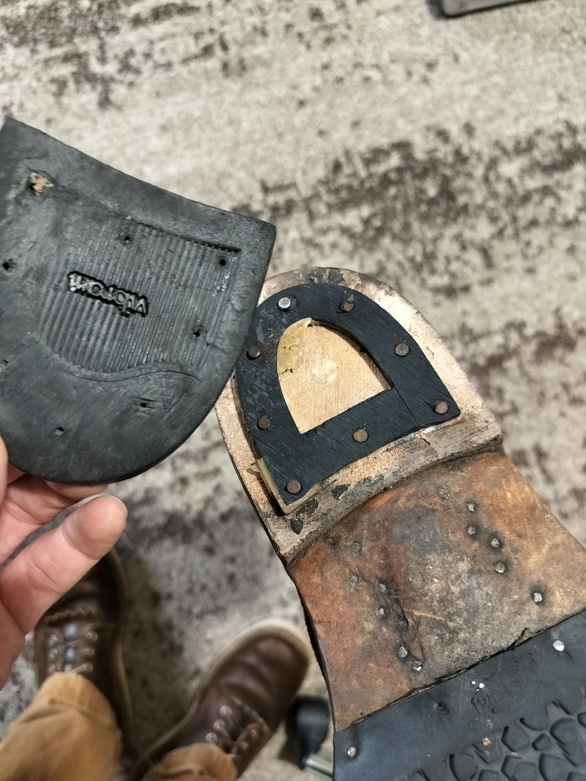 Photo by a1moyer on February 13, 2026 of the White's Custom Model in Horween Dark Brown Waxed Flesh & Seidel Brown Dress.