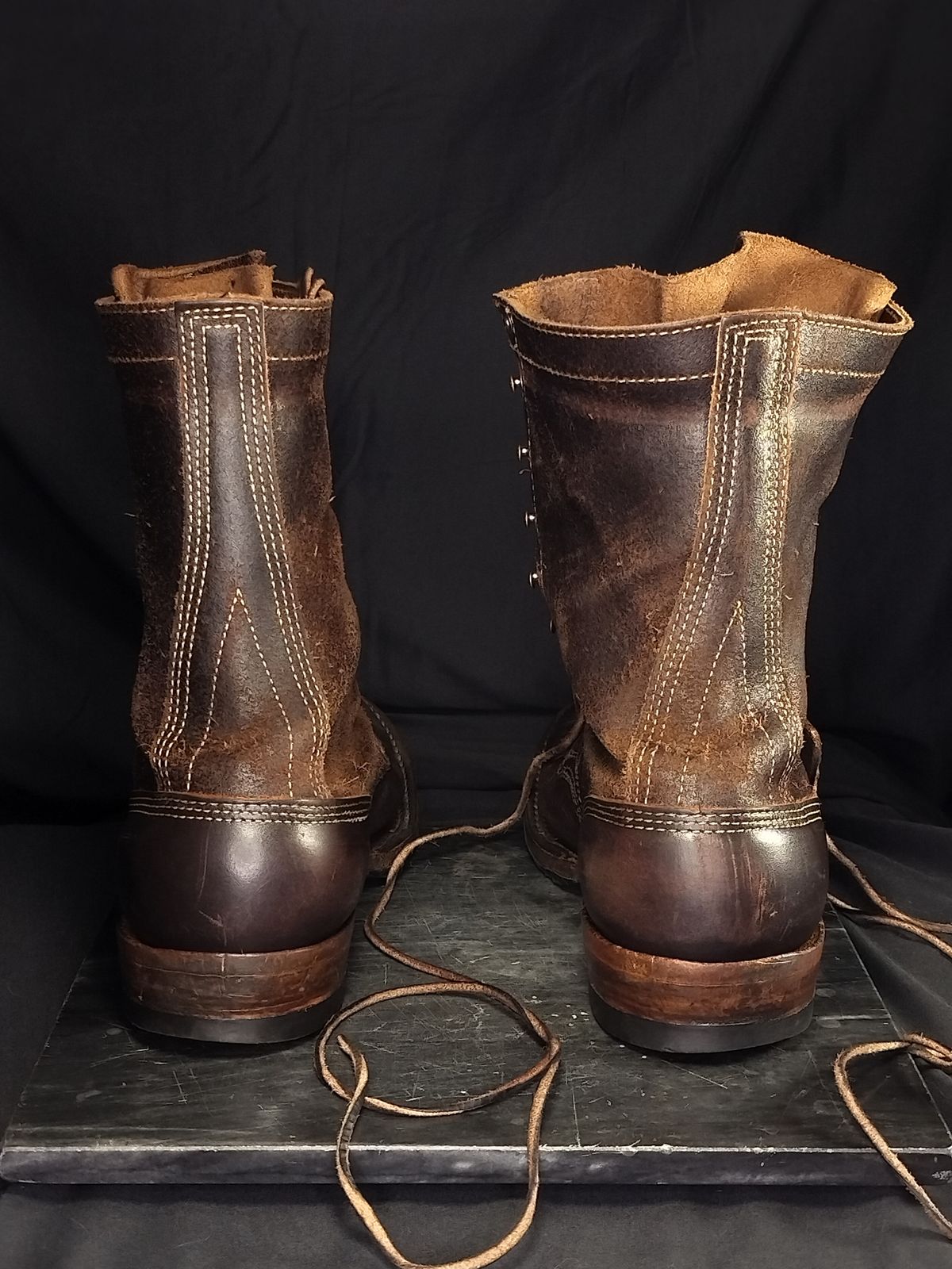 Photo by a1moyer on March 2, 2026 of the White's Custom Model in Horween Dark Brown Waxed Flesh & Seidel Brown Dress.