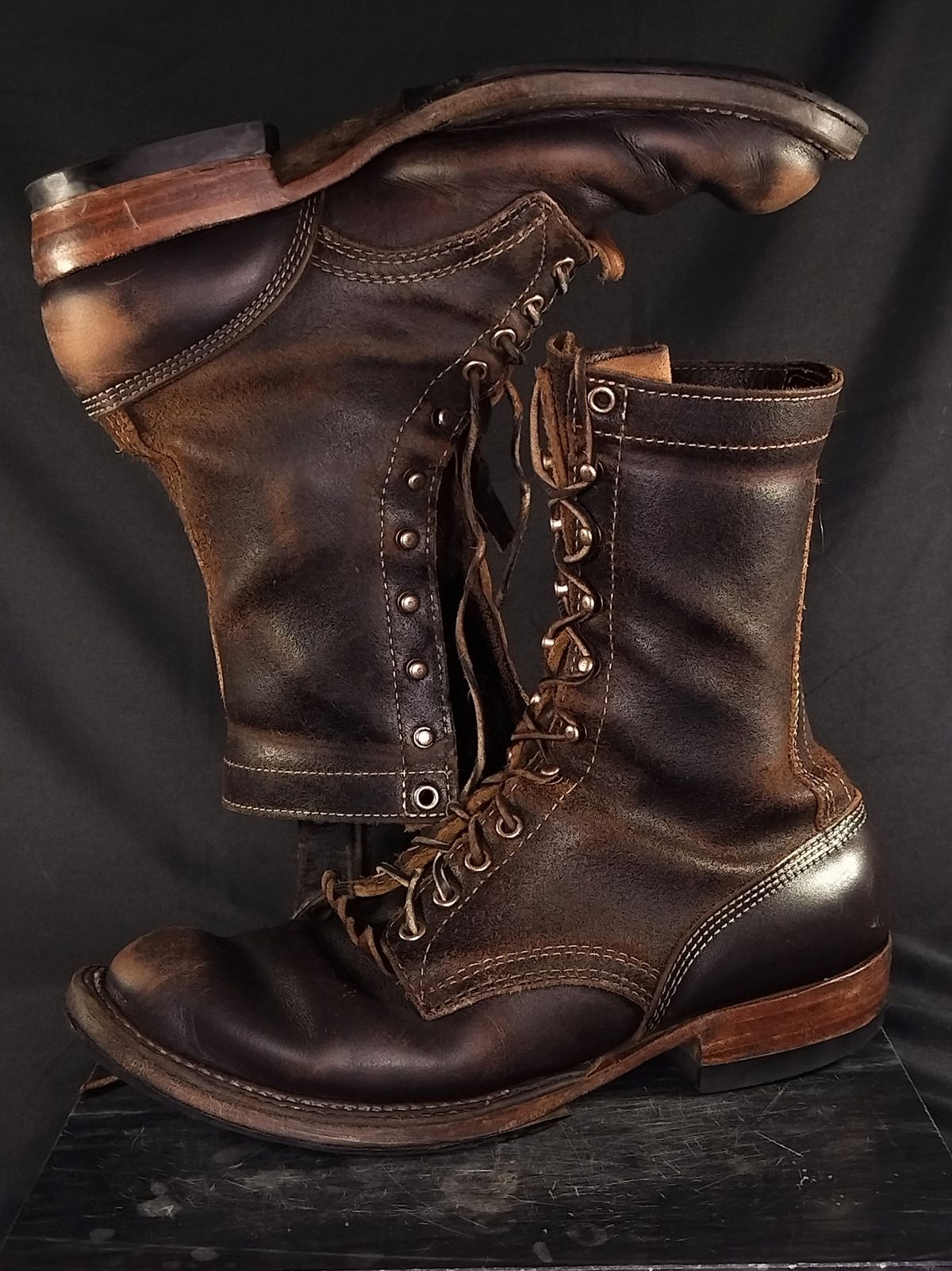 Photo by a1moyer on March 31, 2026 of the White's Custom Model in Horween Dark Brown Waxed Flesh & Seidel Brown Dress.