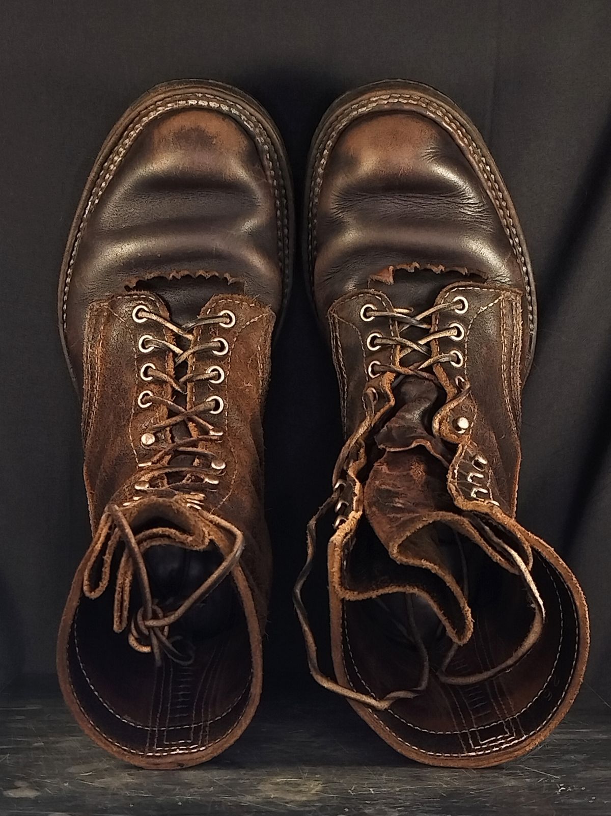 Photo by a1moyer on March 30, 2026 of the White's Custom Model in Horween Dark Brown Waxed Flesh & Seidel Brown Dress.