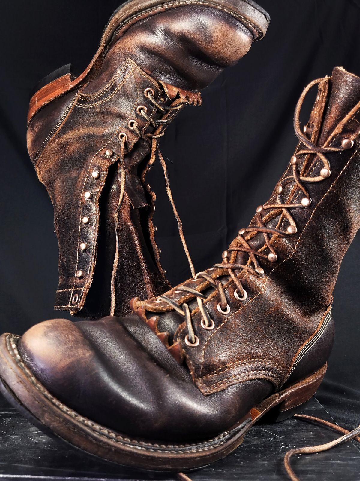 Photo by a1moyer on March 31, 2026 of the White's Custom Model in Horween Dark Brown Waxed Flesh & Seidel Brown Dress.