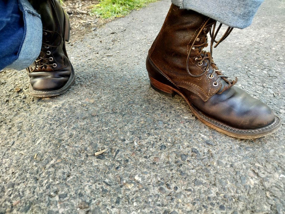 Photo by a1moyer on May 19, 2026 of the White's Custom Model in Horween Dark Brown Waxed Flesh & Seidel Brown Dress.