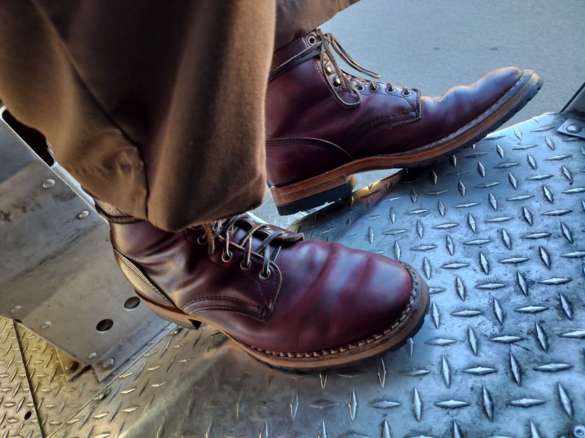 Photo by a1moyer on October 9, 2024 of the White's MP-Sherman Plain Toe in Horween Color 8 Chromexcel.