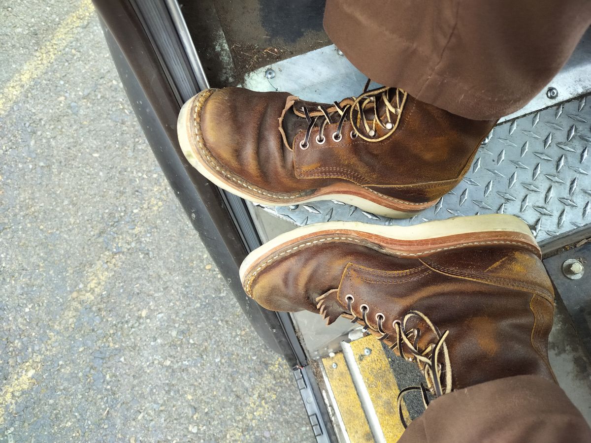 Photo by a1moyer on April 24, 2026 of the White's Smokejumper in Horween Cinnamon Waxed Flesh.