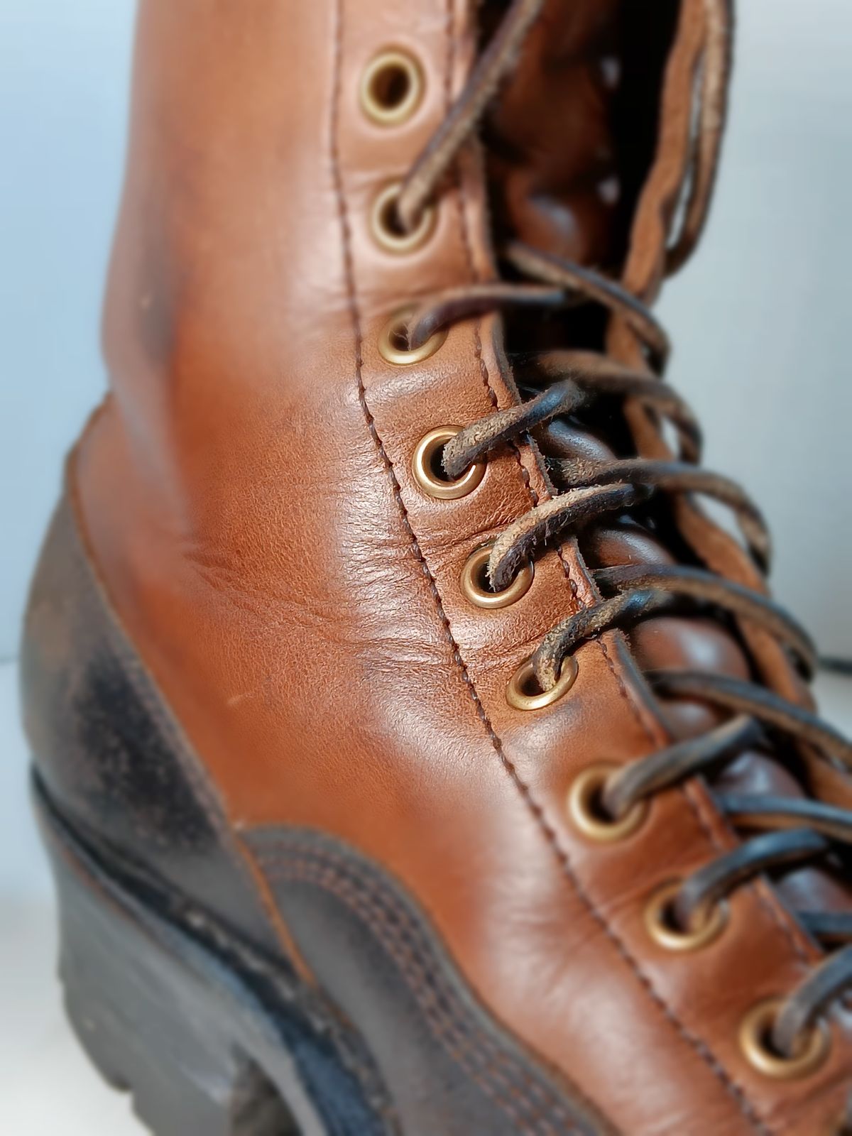 Photo by a1moyer on November 13, 2023 of the White's x Division Road LTT Logger 375 in Horween Black Waxed Flesh & Horween Natural Chromexcel.
