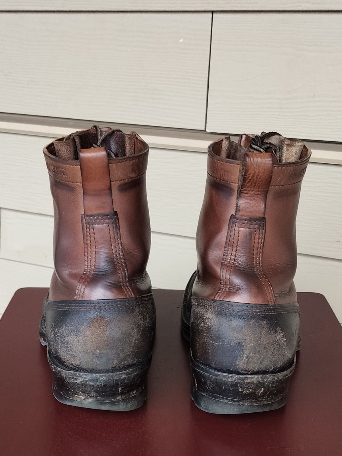 Photo by a1moyer on February 6, 2024 of the White's x Division Road LTT Logger 375 in Horween Black Waxed Flesh & Horween Natural Chromexcel.