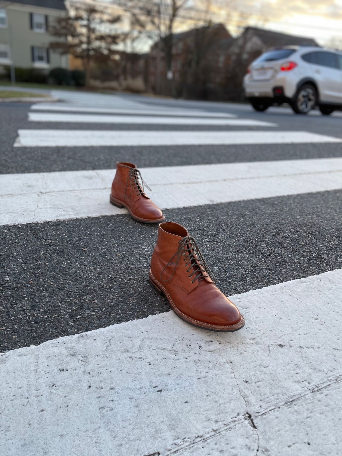 Photo by Btins on January 4, 2024 of the Grant Stone Edward Boot in Incas Rust Kangaroo.
