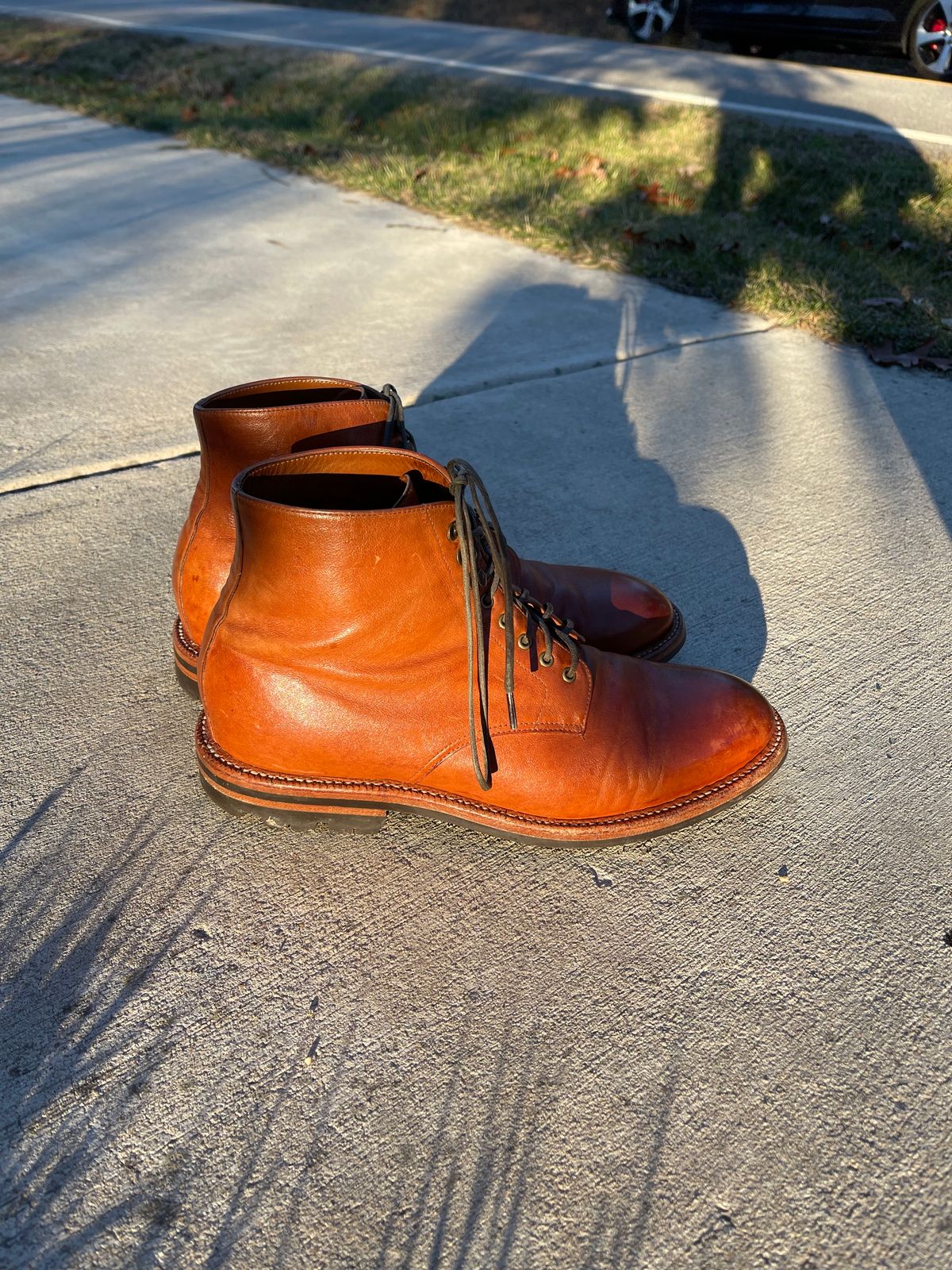 Photo by Btins on February 4, 2024 of the Grant Stone Edward Boot in Incas Rust Kangaroo.