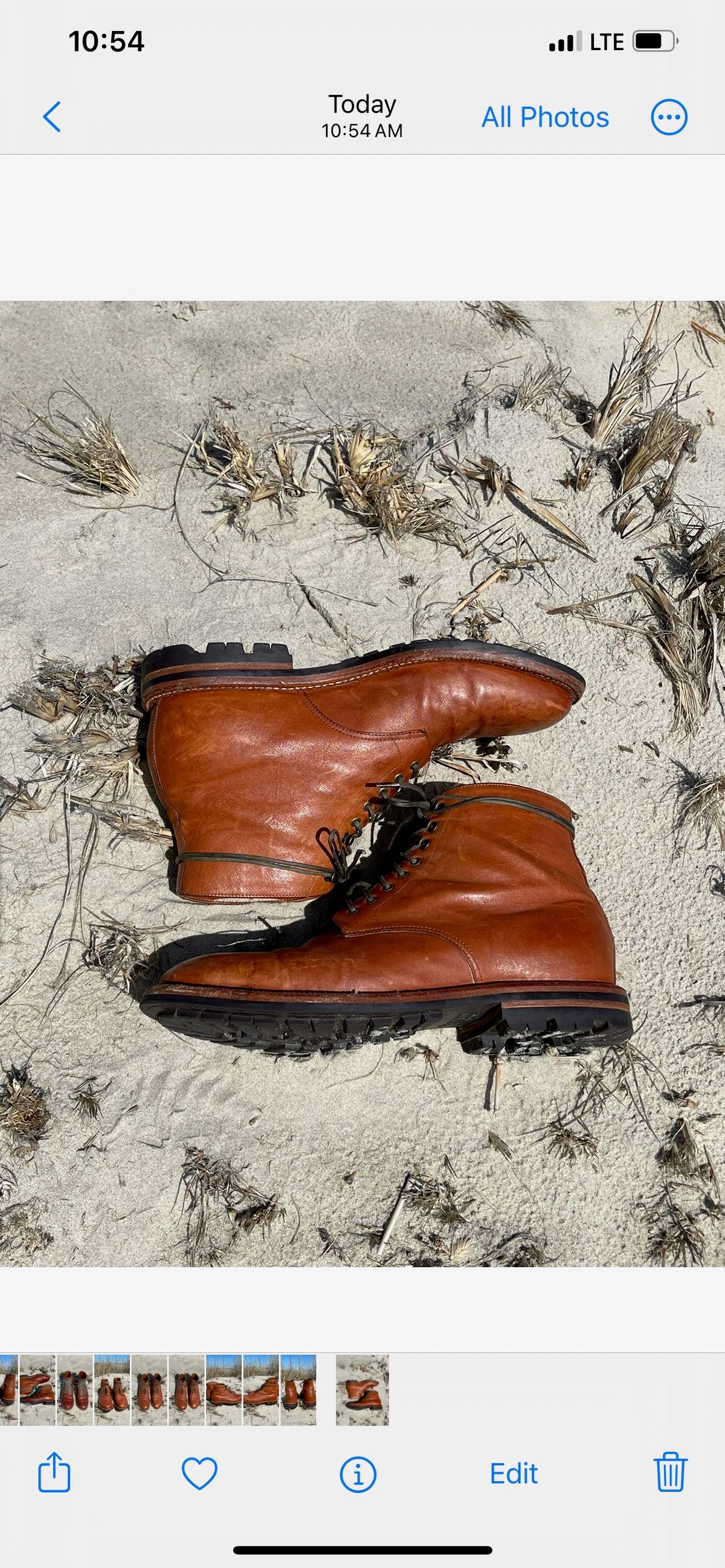 Photo by Btins on March 3, 2024 of the Grant Stone Edward Boot in Incas Rust Kangaroo.