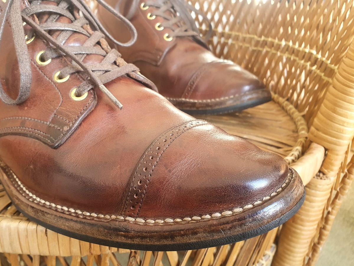 Photo by mvilla on November 19, 2022 of the Viberg Service Boot PCT in Horween Crust Chromexcel.