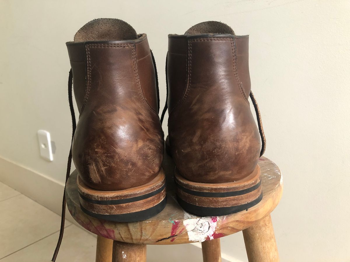 Photo by mvilla on August 9, 2018 of the Viberg Service Boot PCT in Horween Crust Chromexcel.