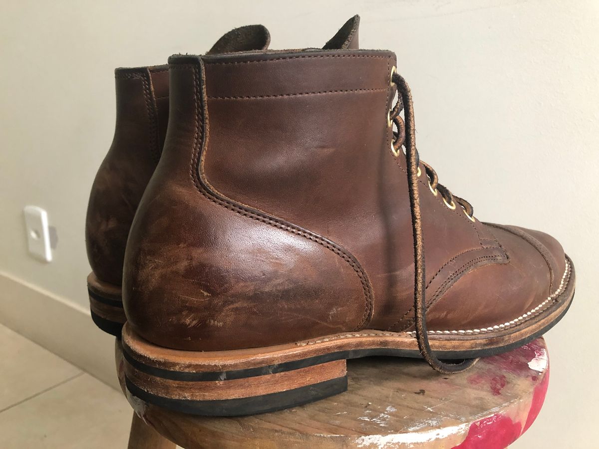 Photo by mvilla on August 9, 2018 of the Viberg Service Boot PCT in Horween Crust Chromexcel.