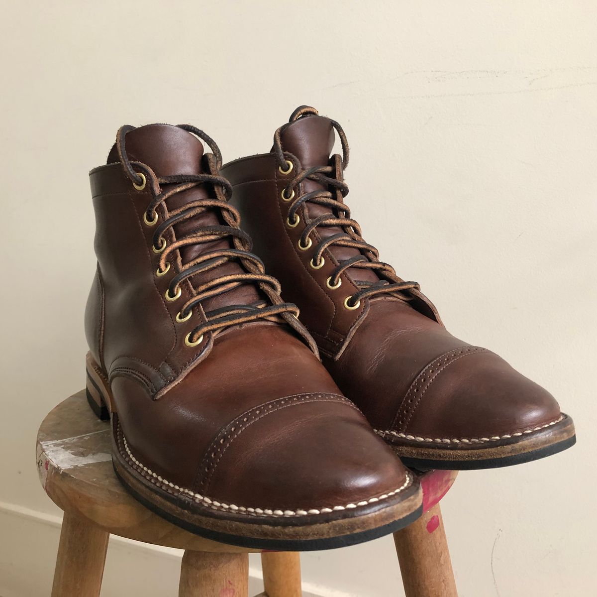 Photo by mvilla on August 10, 2018 of the Viberg Service Boot PCT in Horween Crust Chromexcel.