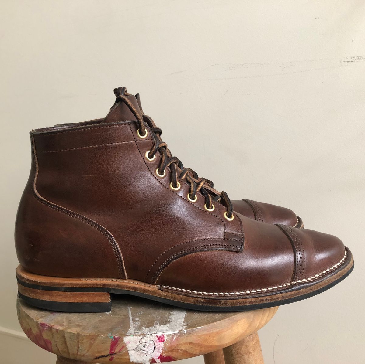 Photo by mvilla on August 10, 2018 of the Viberg Service Boot PCT in Horween Crust Chromexcel.