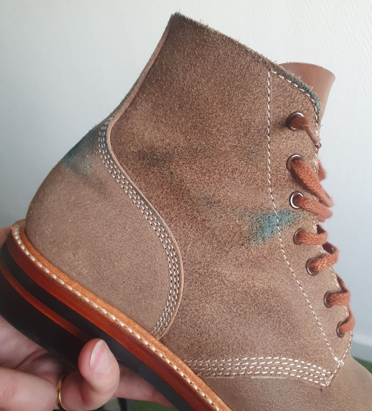 Photo by mvilla on January 13, 2023 of the John Lofgren M-43 Service Shoes in Horween Natural Chromexcel Roughout.