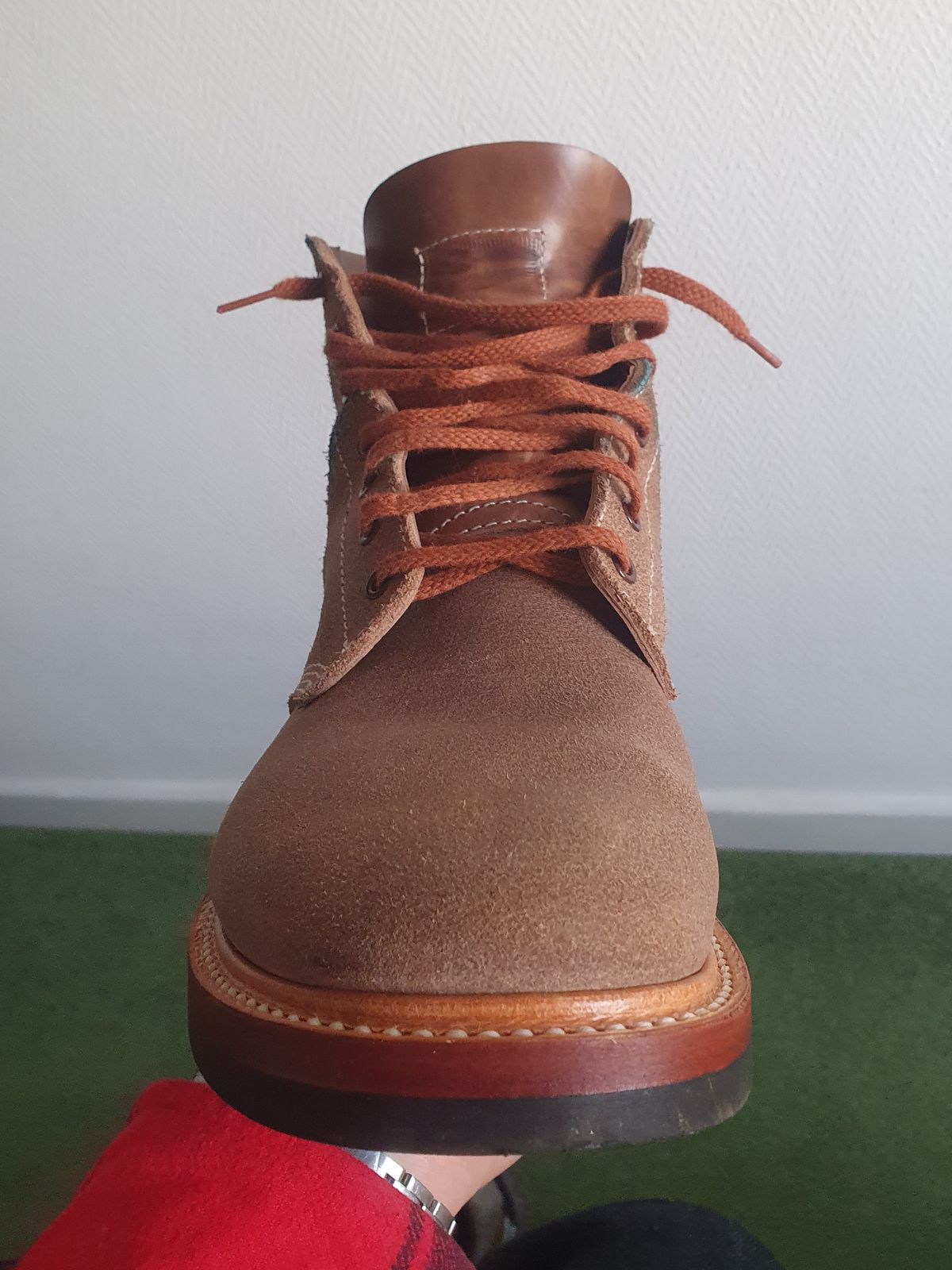 Photo by mvilla on January 13, 2023 of the John Lofgren M-43 Service Shoes in Horween Natural Chromexcel Roughout.