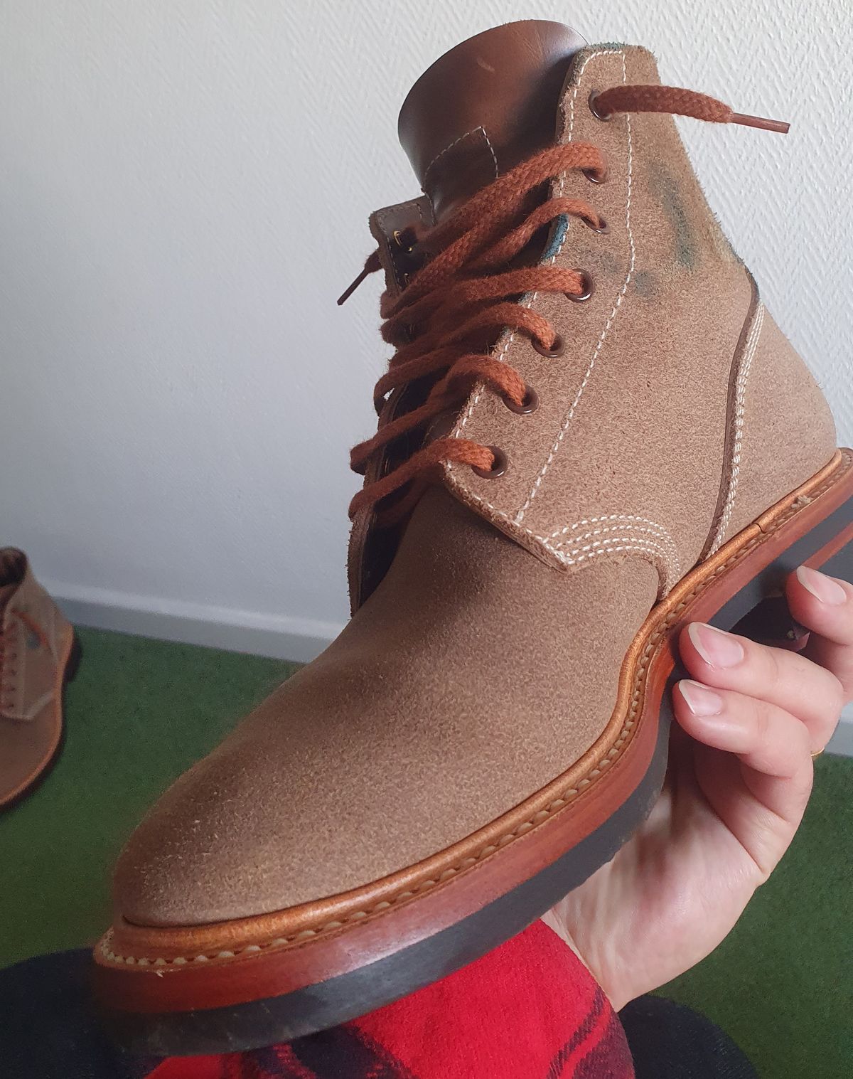 Photo by mvilla on January 13, 2023 of the John Lofgren M-43 Service Shoes in Horween Natural Chromexcel Roughout.