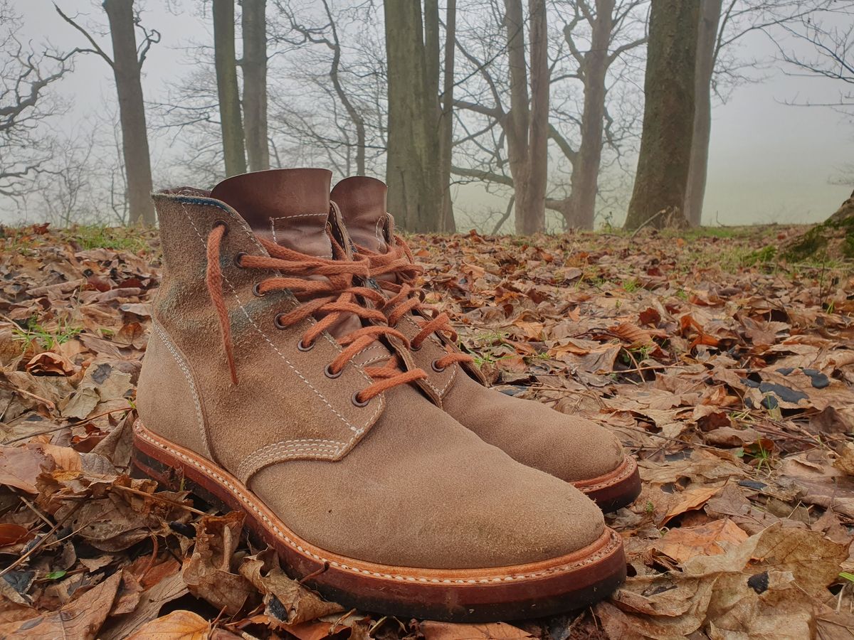 Photo by mvilla on January 21, 2023 of the John Lofgren M-43 Service Shoes in Horween Natural Chromexcel Roughout.