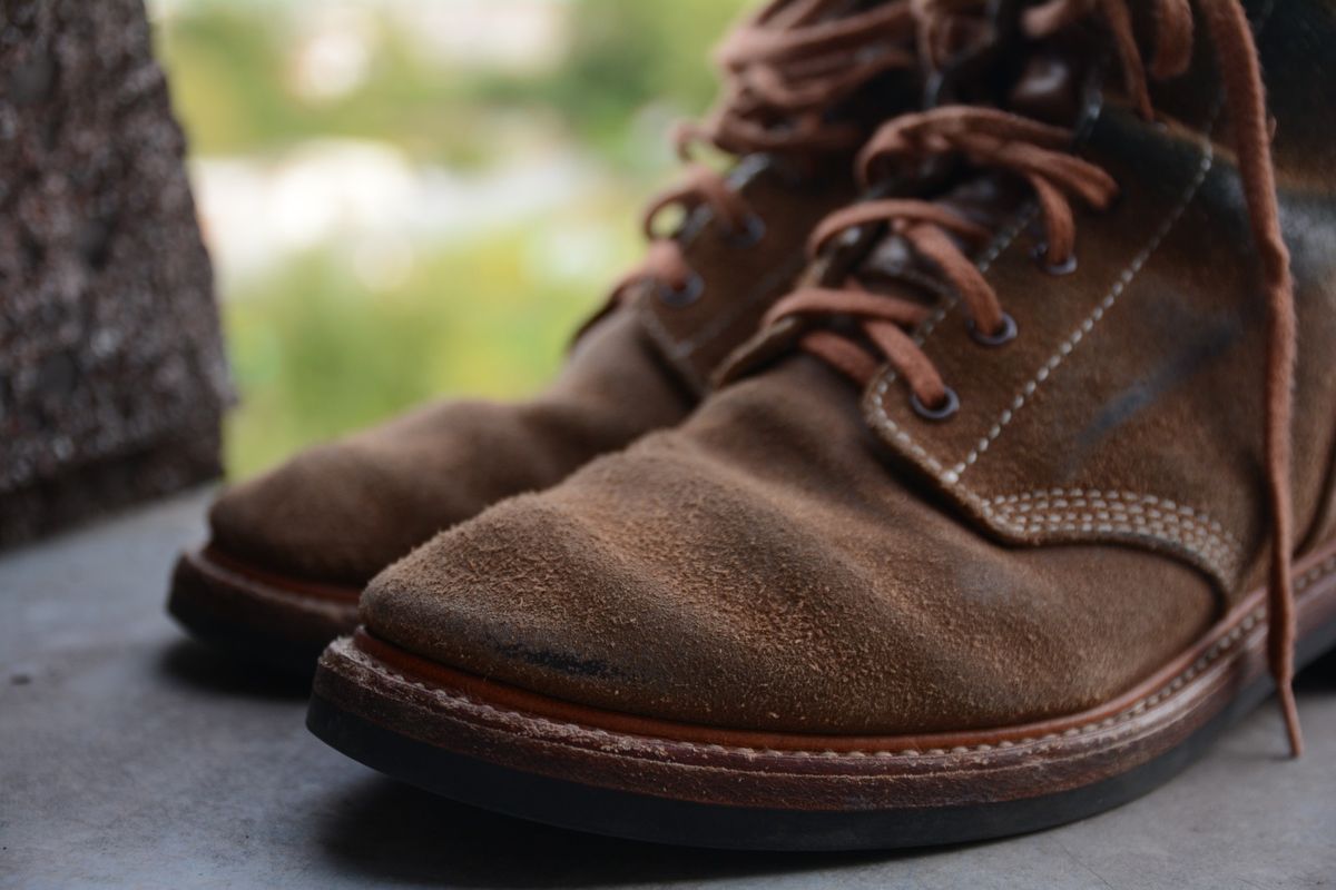 Photo by mvilla on July 23, 2023 of the John Lofgren M-43 Service Shoes in Horween Natural Chromexcel Roughout.