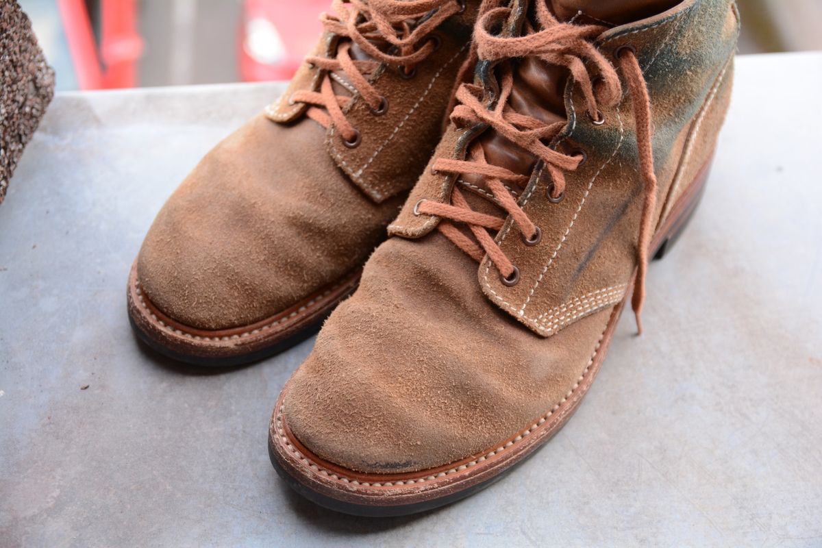 Photo by mvilla on July 23, 2023 of the John Lofgren M-43 Service Shoes in Horween Natural Chromexcel Roughout.