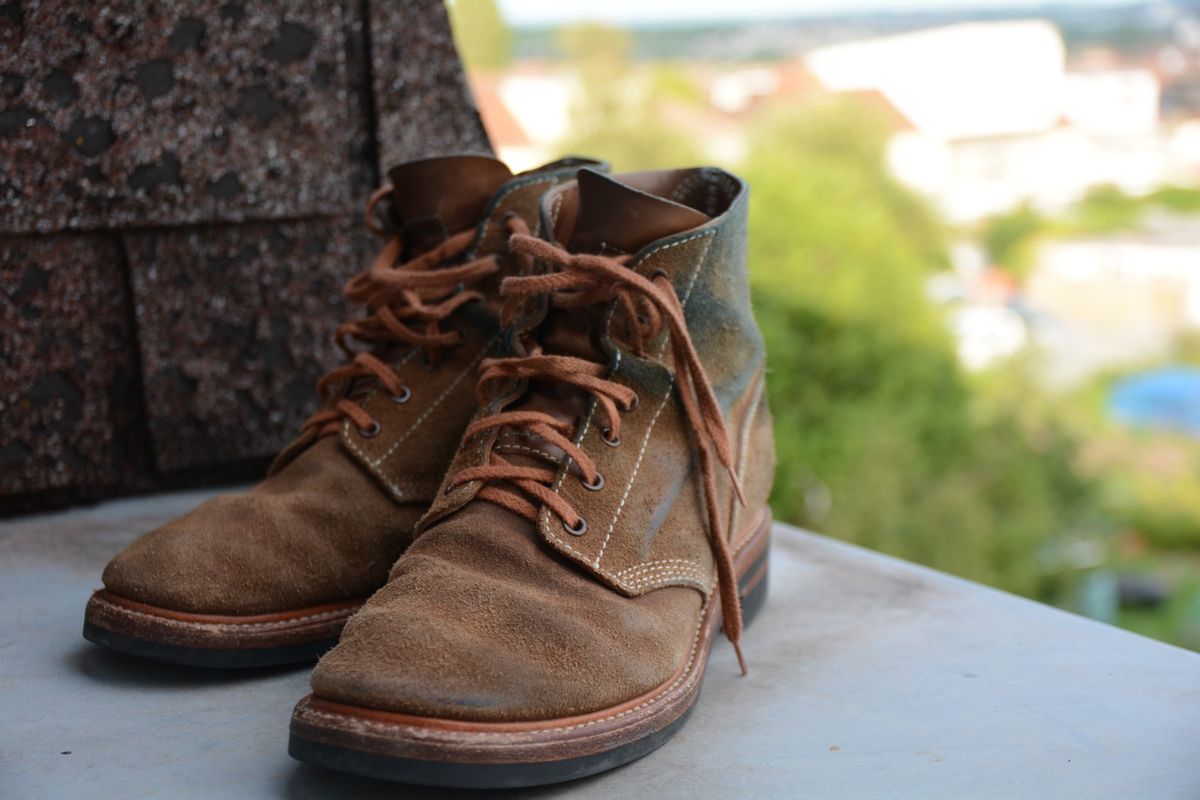 Photo by mvilla on July 23, 2023 of the John Lofgren M-43 Service Shoes in Horween Natural Chromexcel Roughout.