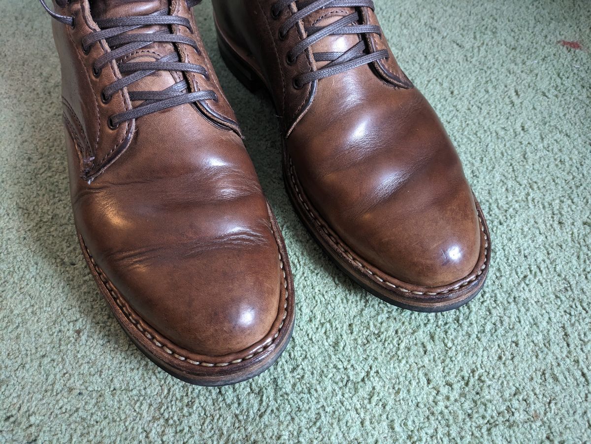 Photo by mvilla on December 18, 2023 of the White's Stevens (Plain Toe) in Horween Natural Chromexcel.