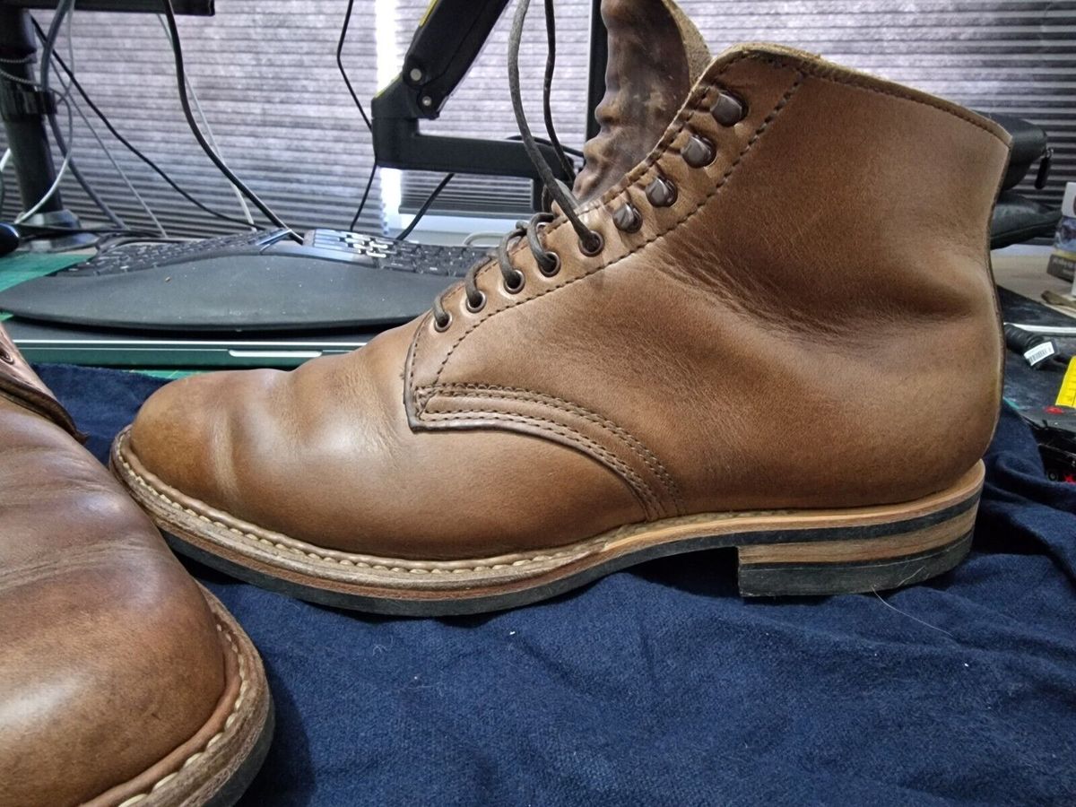 Photo by mvilla on December 3, 2023 of the White's Stevens (Plain Toe) in Horween Natural Chromexcel.