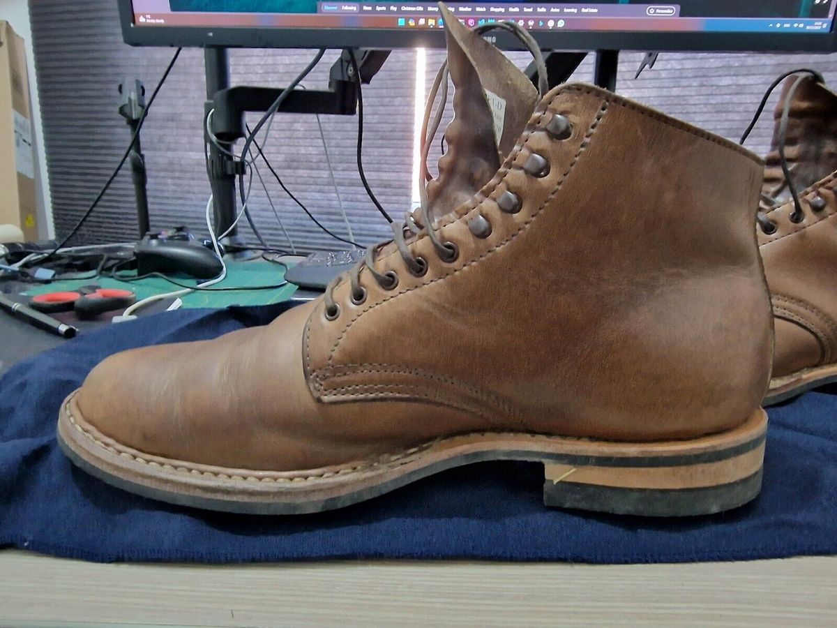 Photo by mvilla on December 3, 2023 of the White's Stevens (Plain Toe) in Horween Natural Chromexcel.