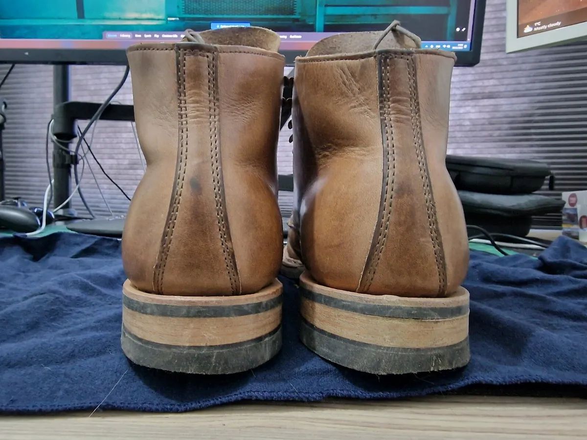 Photo by mvilla on December 3, 2023 of the White's Stevens (Plain Toe) in Horween Natural Chromexcel.