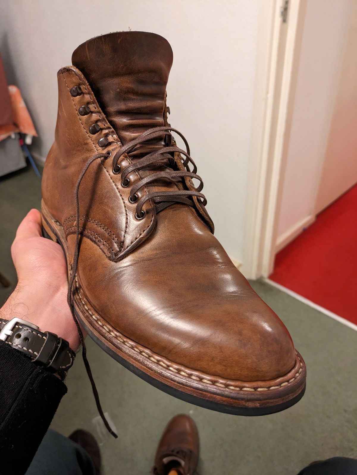 Photo by mvilla on January 13, 2024 of the White's Stevens (Plain Toe) in Horween Natural Chromexcel.