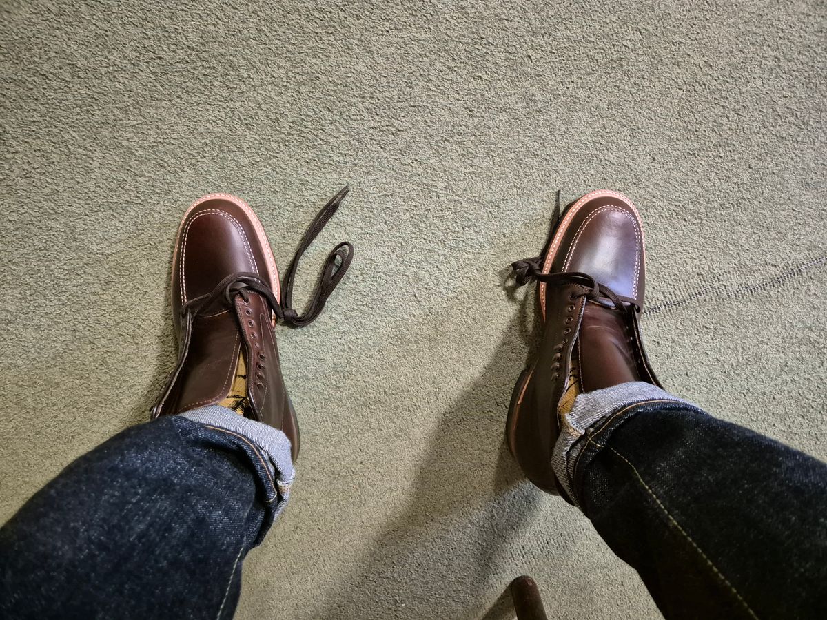 Photo by mvilla on May 21, 2024 of the Alden Indy Boot in Horween Brown Chromexcel.