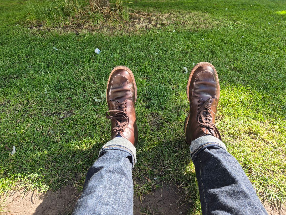 Photo by mvilla on June 8, 2024 of the Alden Indy Boot in Horween Brown Chromexcel.