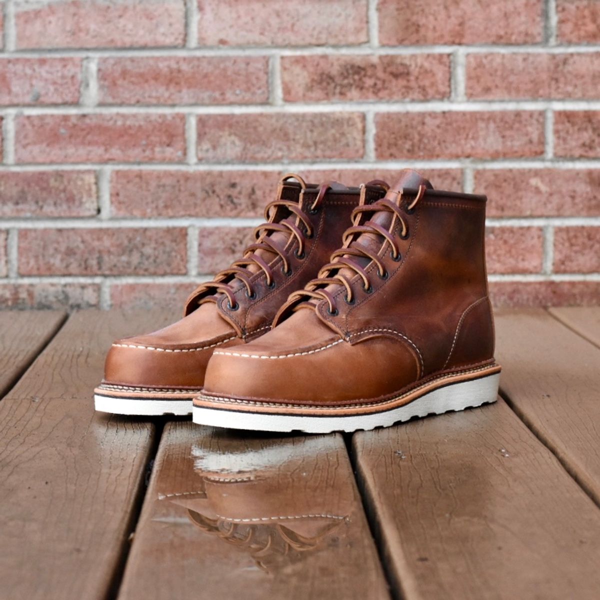 Photo by bluehenboots on October 5, 2022 of the Red Wing 6-Inch Classic Moc in S.B. Foot Copper Rough and Tough.