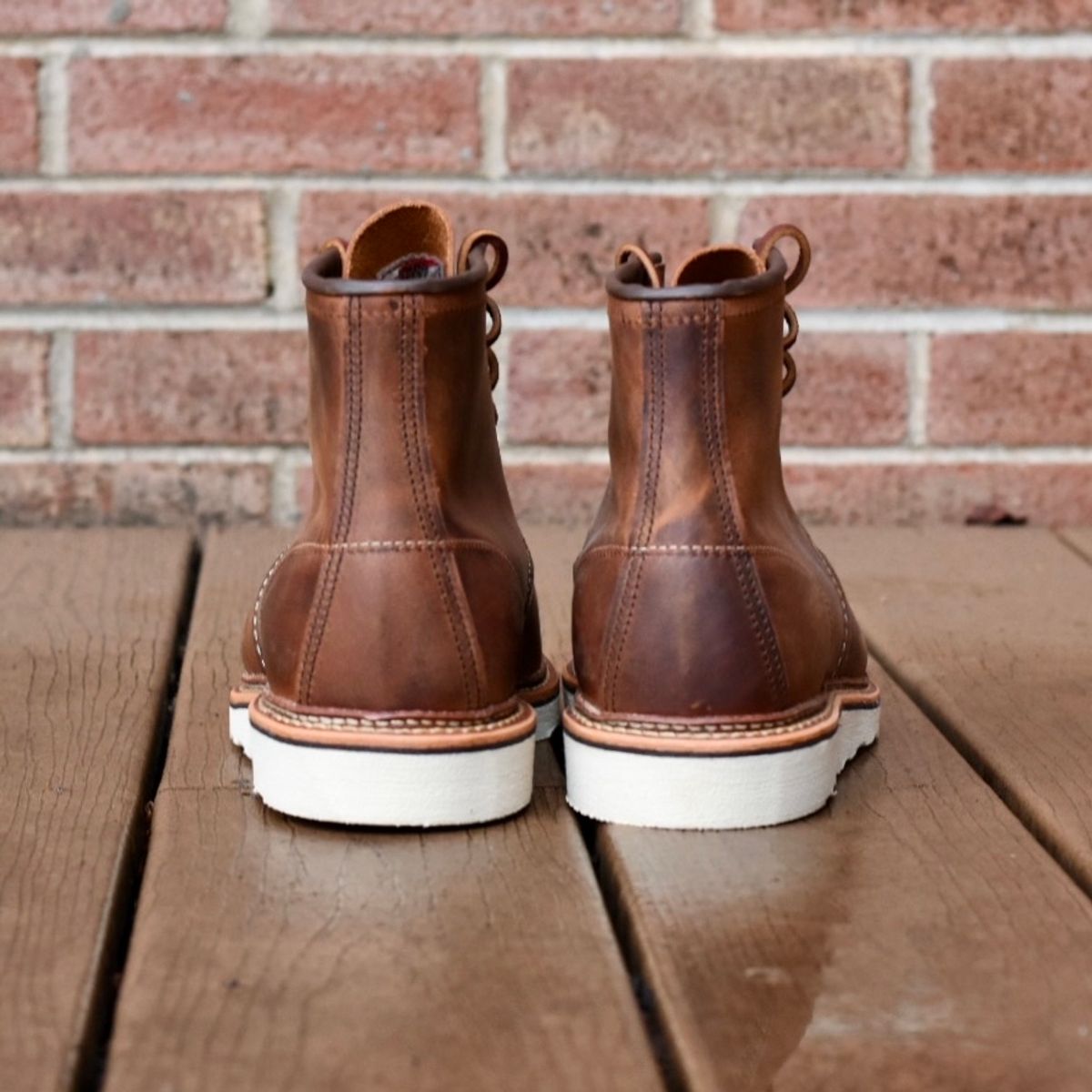 Photo by bluehenboots on October 5, 2022 of the Red Wing 6-Inch Classic Moc in S.B. Foot Copper Rough and Tough.