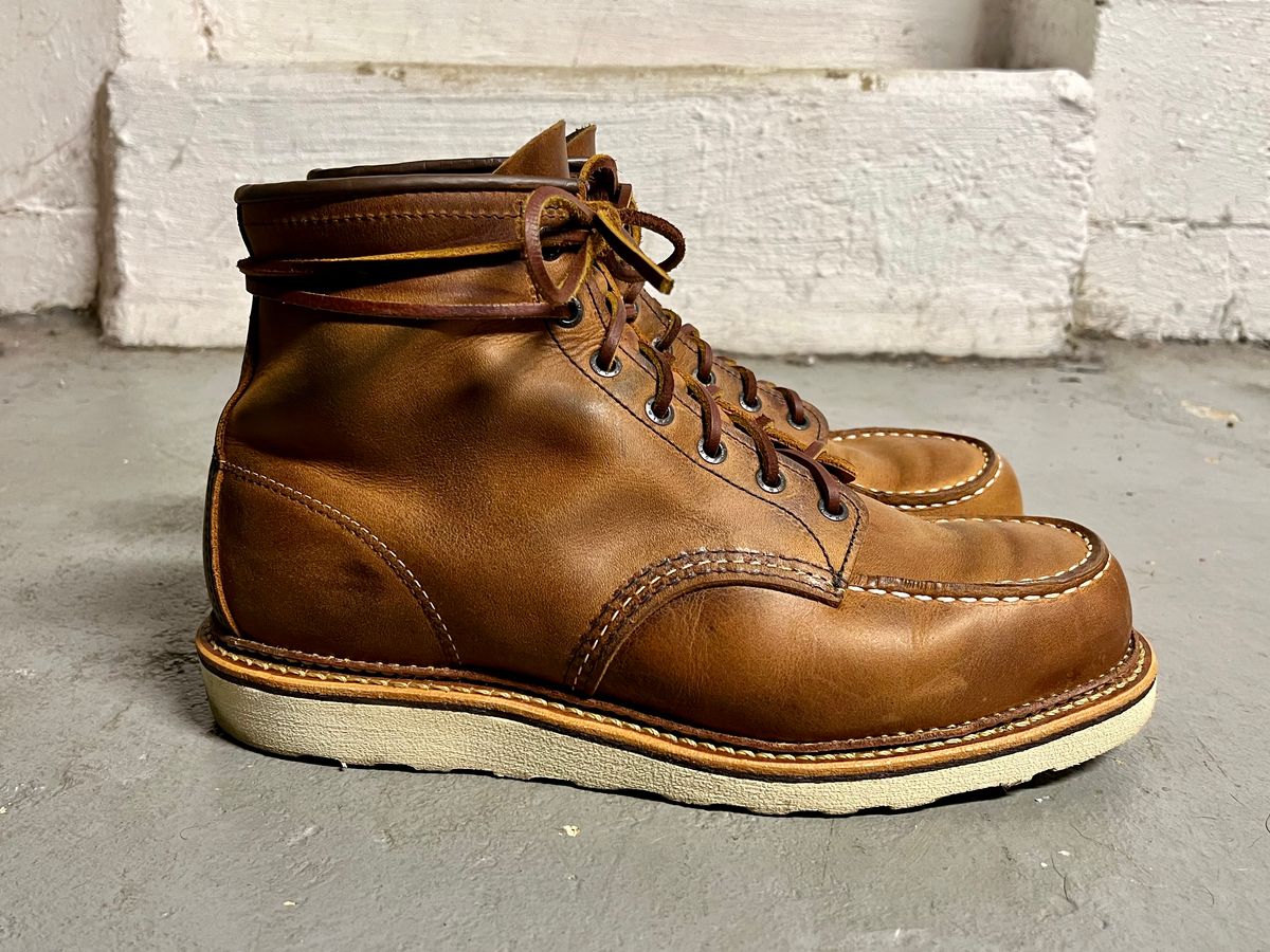Photo by bluehenboots on November 6, 2022 of the Red Wing 6-Inch Classic Moc in S.B. Foot Copper Rough and Tough.