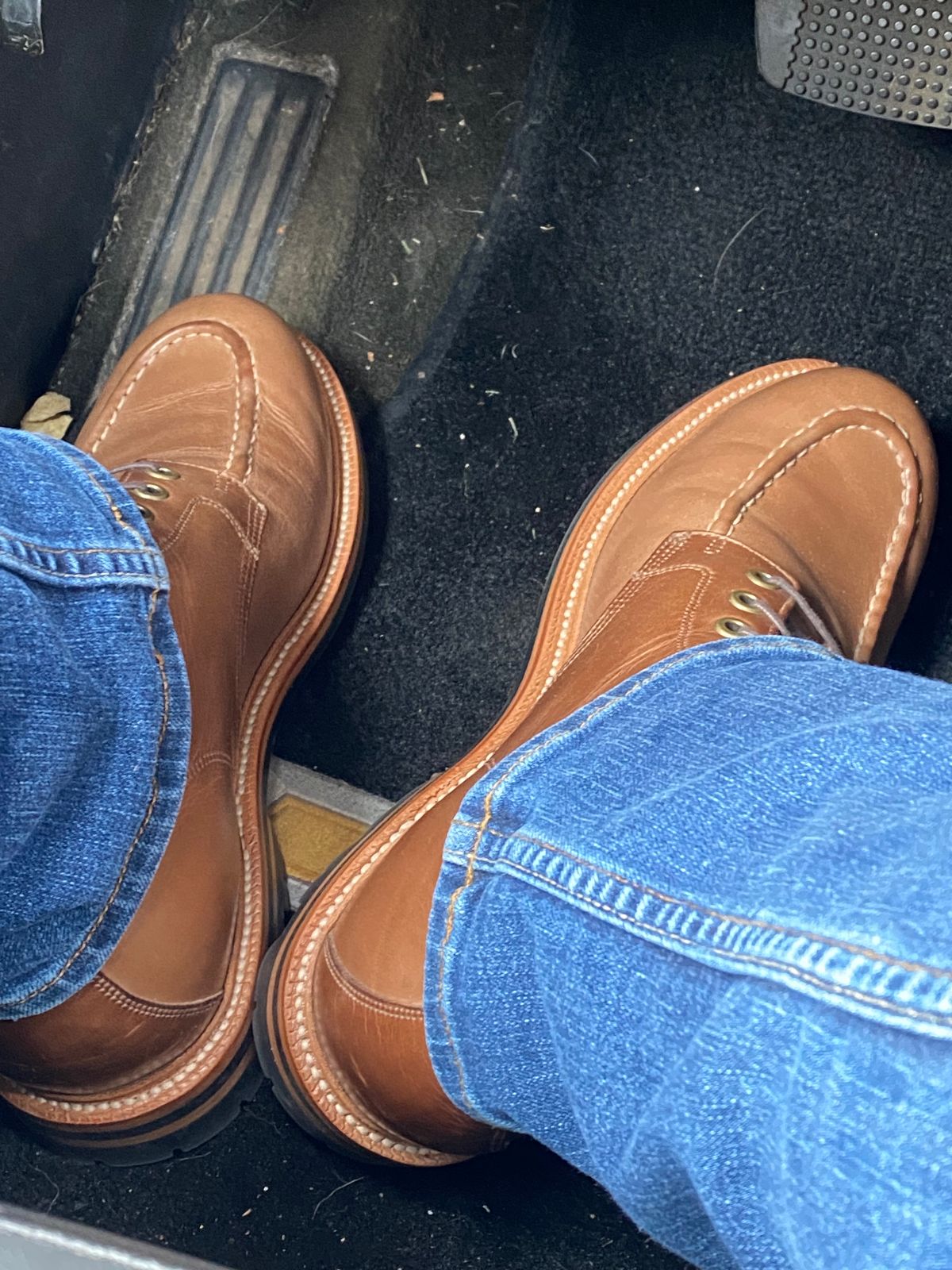 Photo by JCBoots on November 5, 2023 of the Grant Stone Brass Boot in Horween Natural Chromexcel.