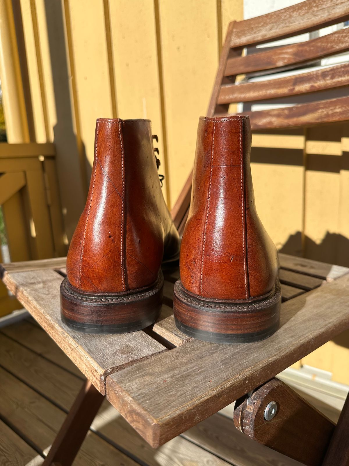 Photo by martining on October 1, 2025 of the Grant Stone Edward Boot in Badalassi Cognac Ecbatana.