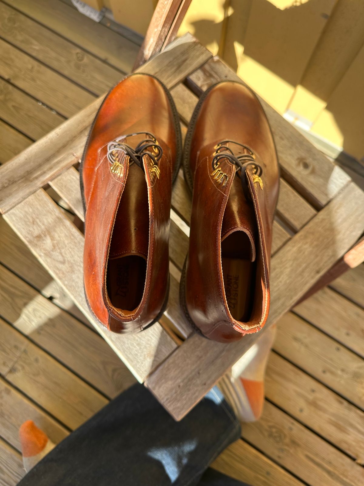 Photo by martining on October 1, 2025 of the Grant Stone Edward Boot in Badalassi Cognac Ecbatana.