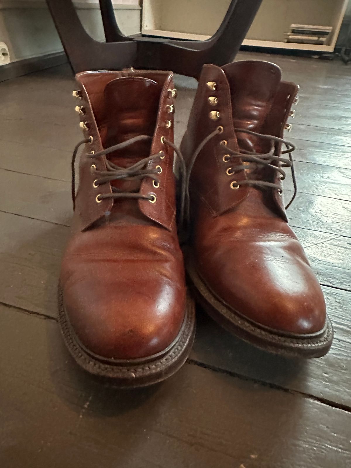 Photo by martining on November 5, 2025 of the Grant Stone Edward Boot in Badalassi Cognac Ecbatana.