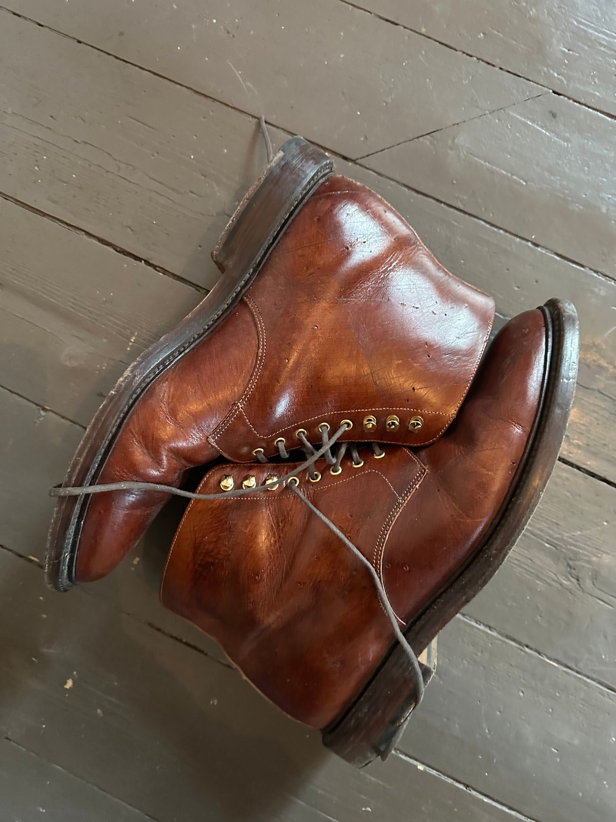 Photo by martining on November 5, 2025 of the Grant Stone Edward Boot in Badalassi Cognac Ecbatana.