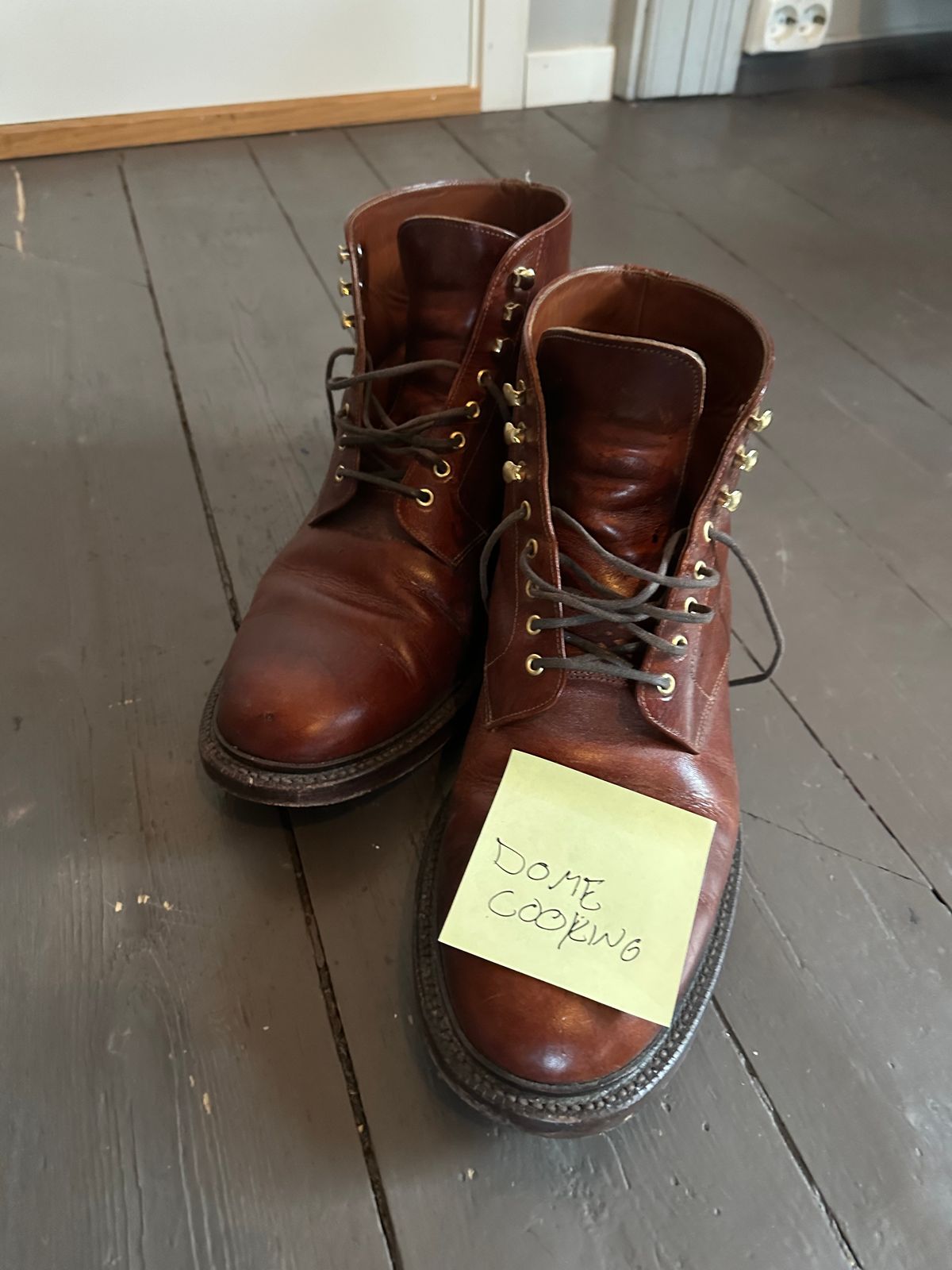 Photo by martining on November 5, 2025 of the Grant Stone Edward Boot in Badalassi Cognac Ecbatana.