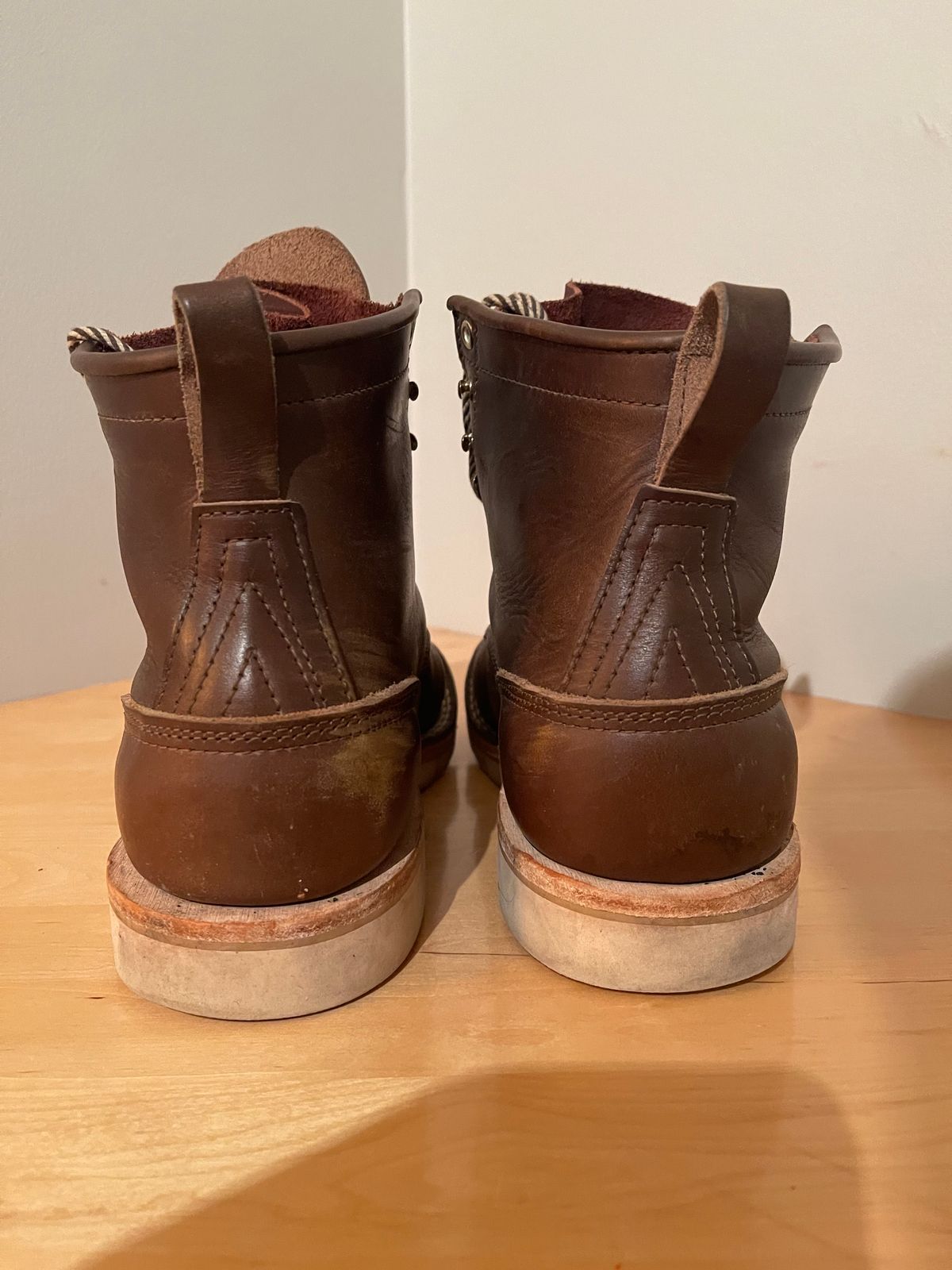 Photo by martining on November 5, 2023 of the Nicks Moc Toe in Horween Dark Olive Chromexcel.