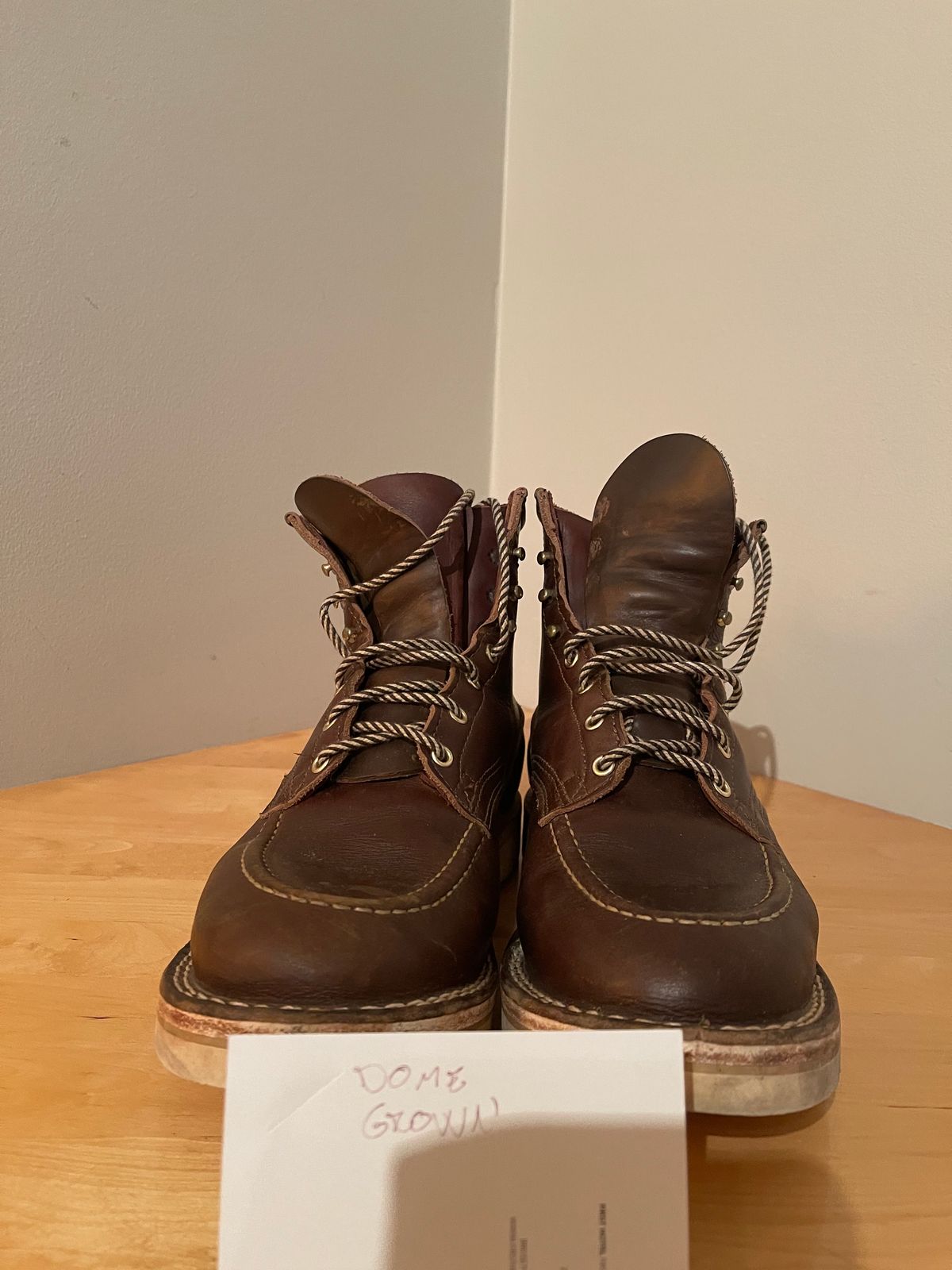 Photo by martining on November 5, 2023 of the Nicks Moc Toe in Horween Dark Olive Chromexcel.