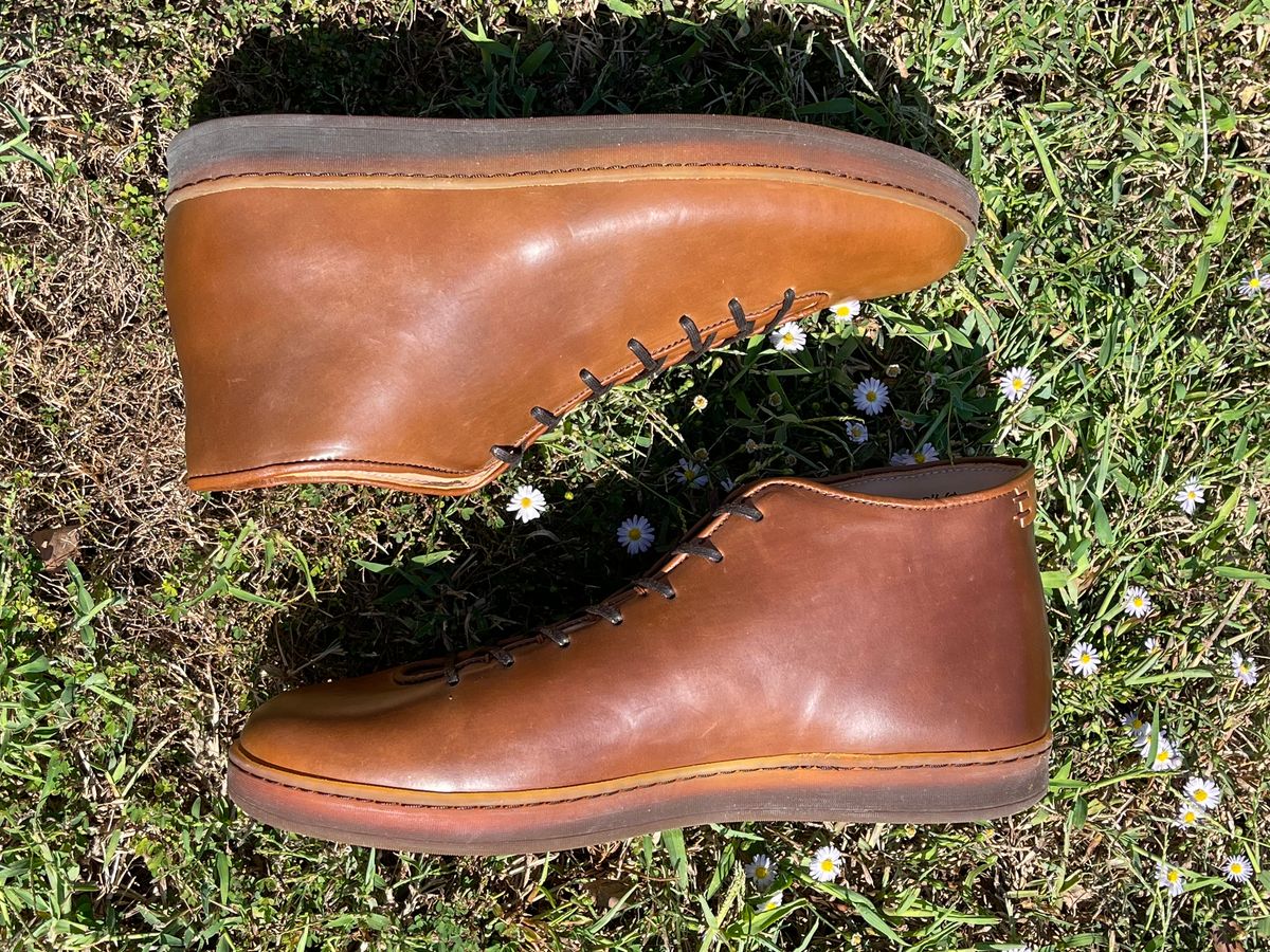 Photo by c.w.hogan on October 1, 2023 of the Crown Northampton Everdon in Horween Bourbon Shell Cordovan.